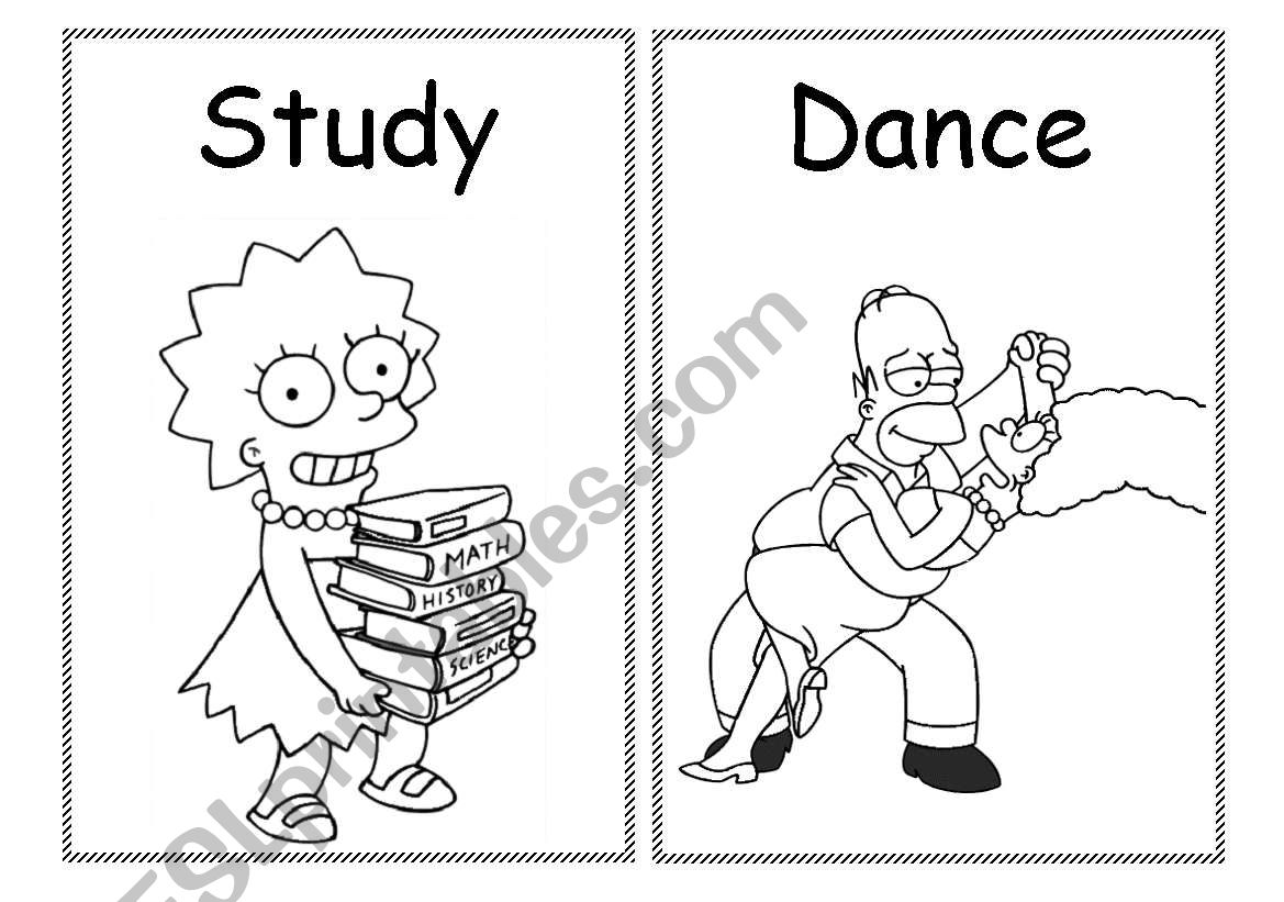Learn verbs with the Simpsons!!! - Flash Cards (Part 1)