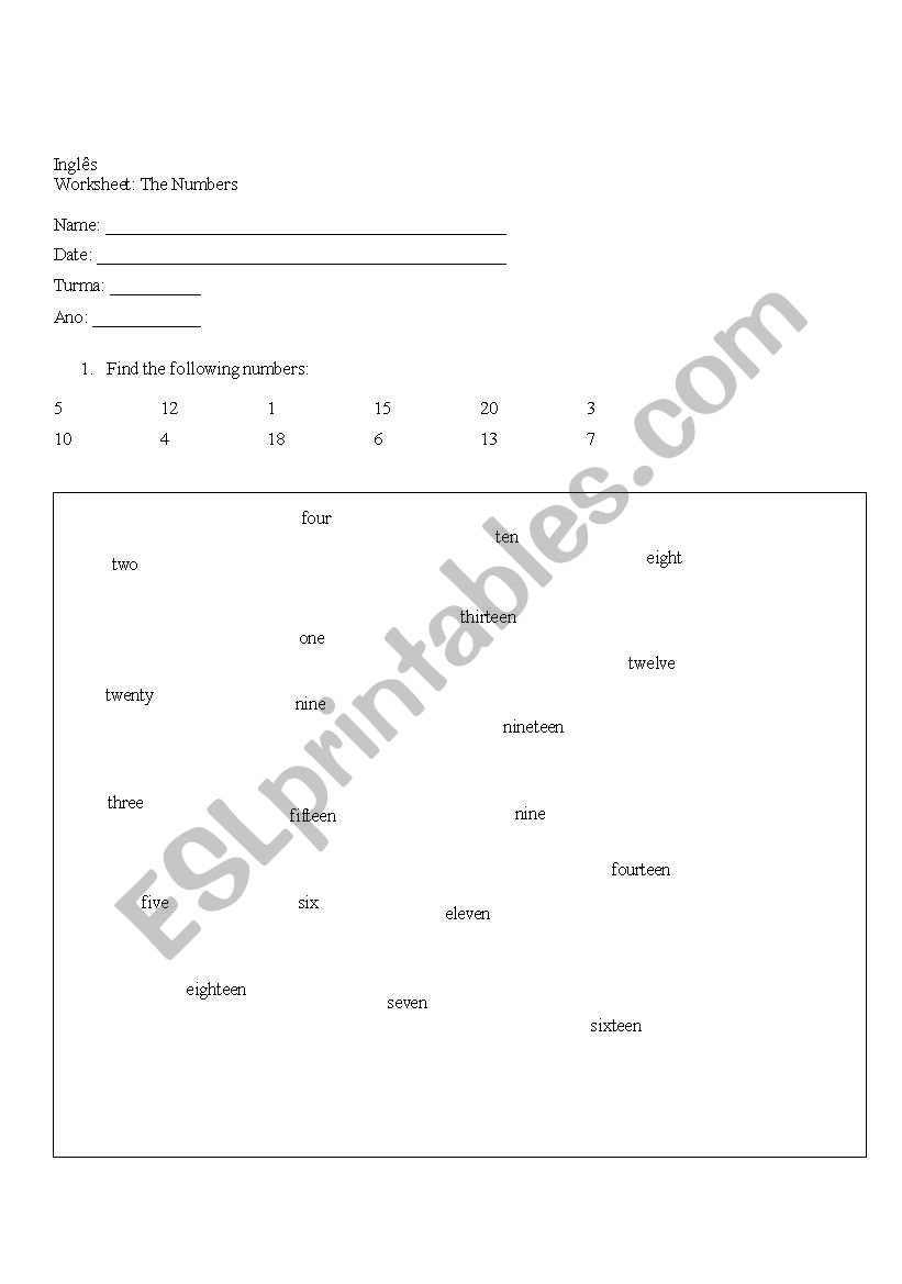 Worksheet Numbers worksheet