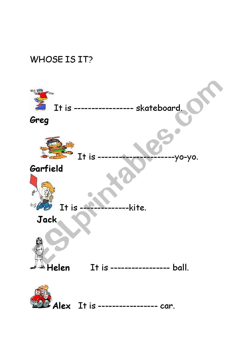 whose is it? worksheet