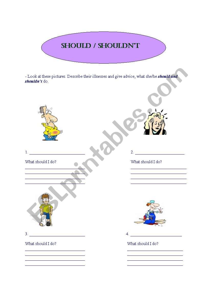 should/shouldnt worksheet