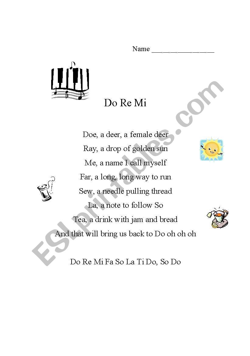 Do-re-mi song worksheet