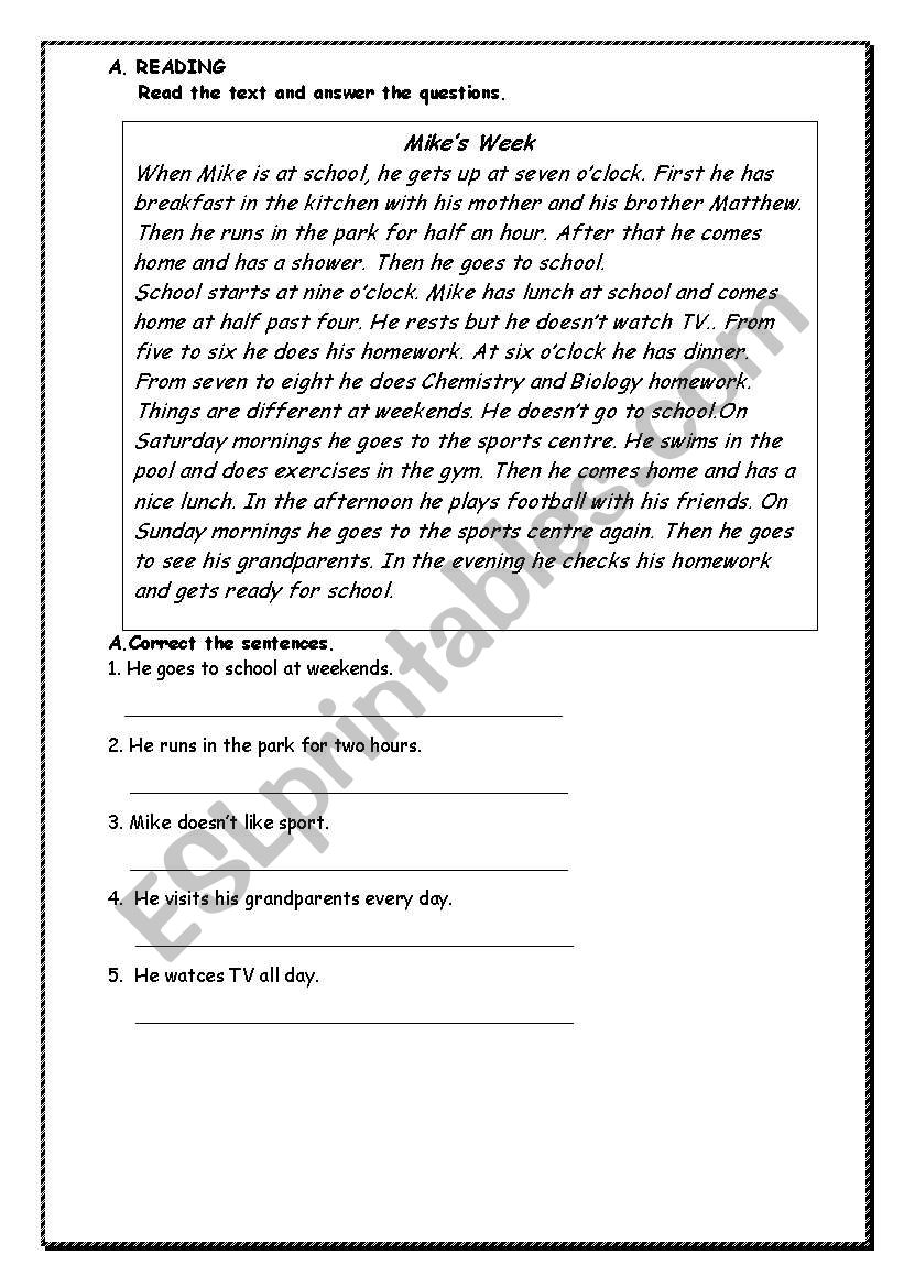 present simple worksheet worksheet