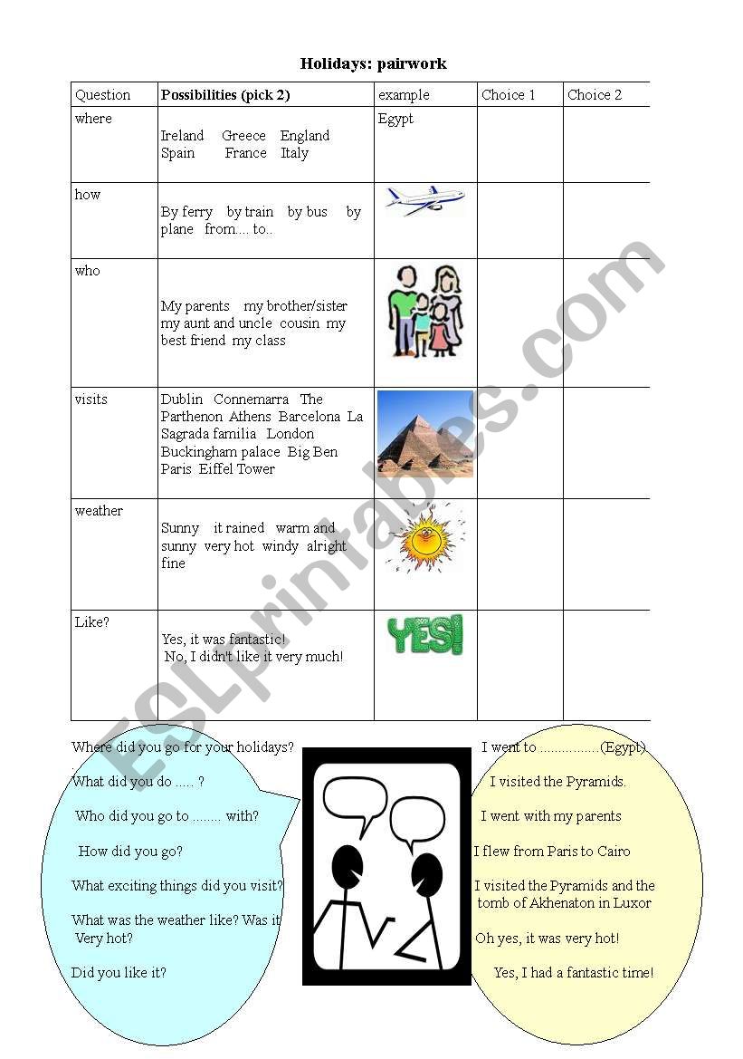 holidays: simple past worksheet