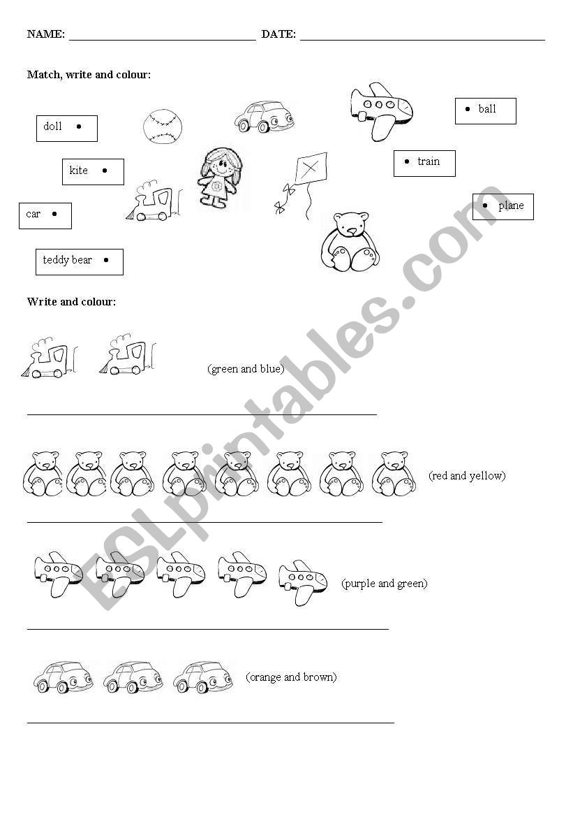 toys worksheet