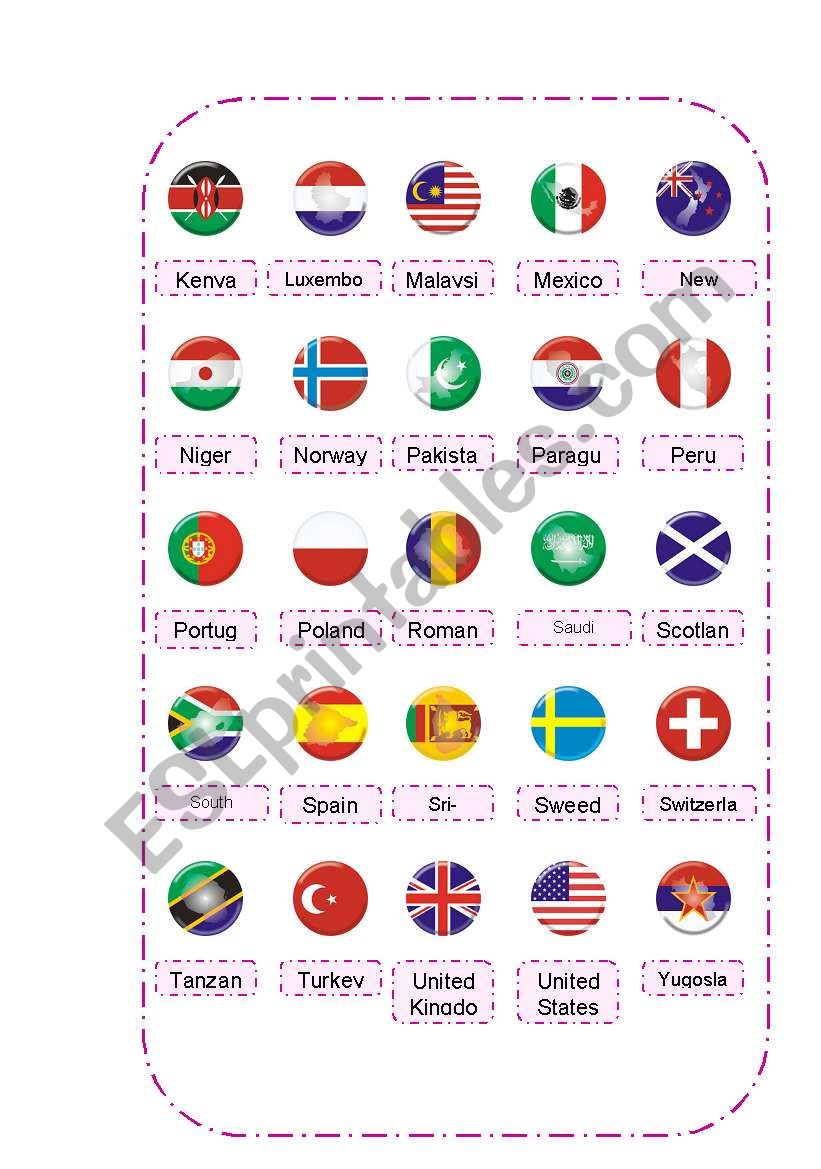 pictionary countries 2 worksheet