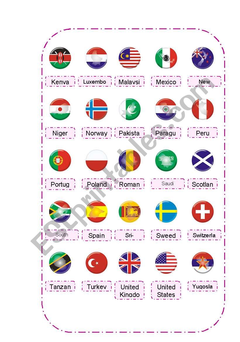 pictionary countries 2 worksheet