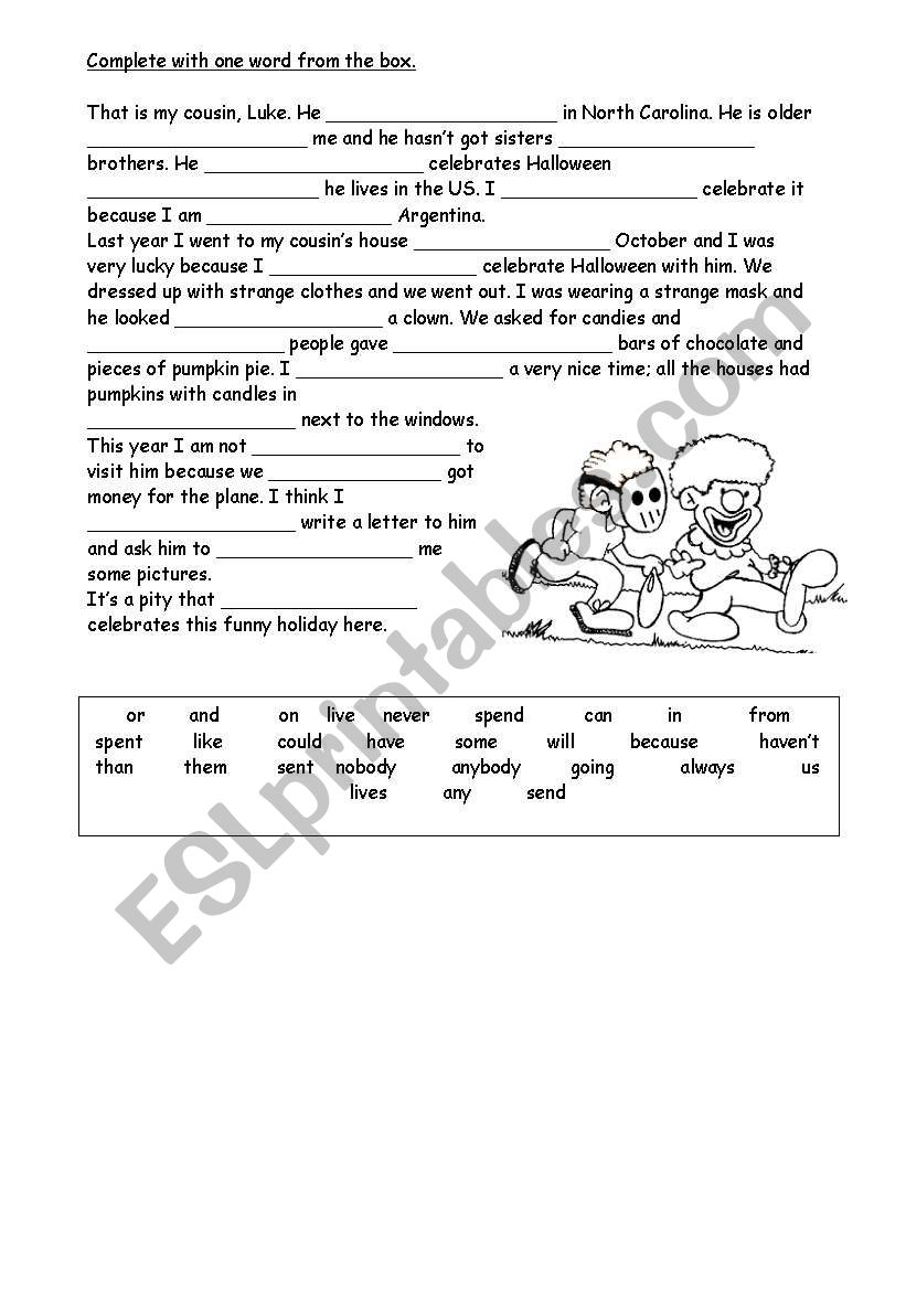 Halloween worksheet