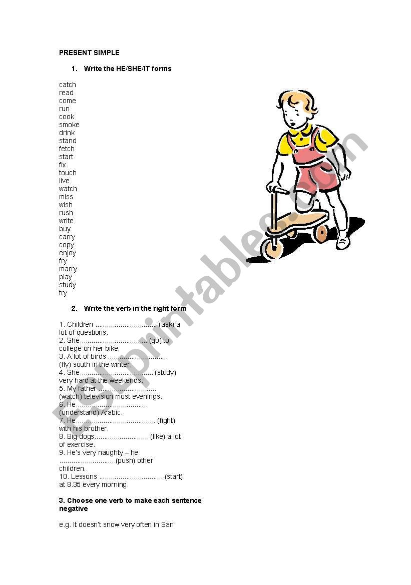 PRESENT SIMPLE AND CONTINUOUS. 5 Pages