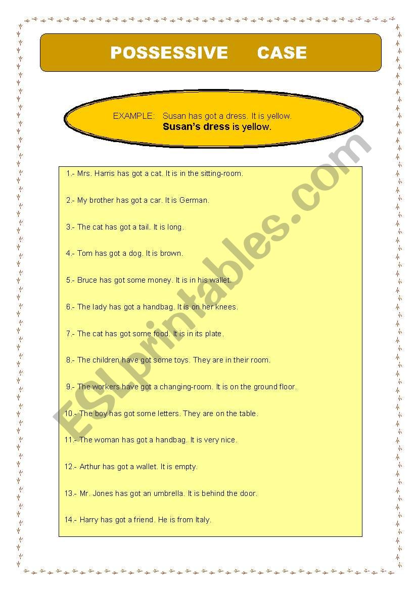 Possessive Case worksheet