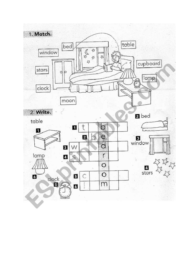 furniture worksheets worksheet