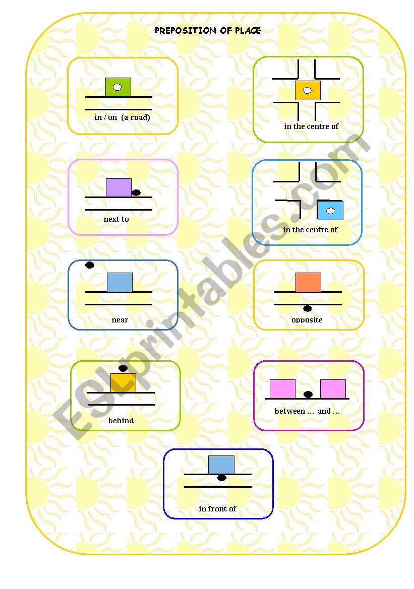 preposition of place worksheet