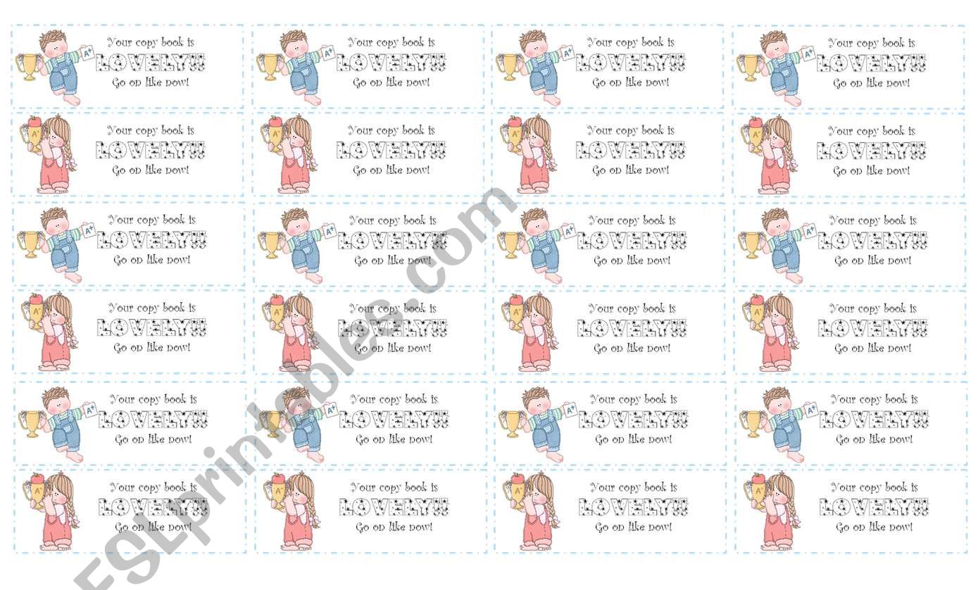 Copy-books marks worksheet