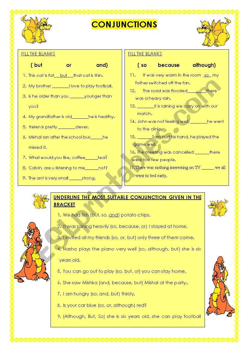 conjunctions-esl-worksheet-by-veenee