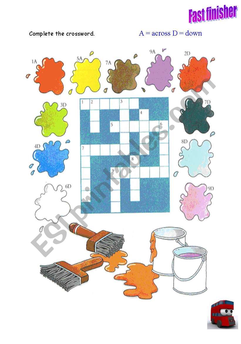 Colours Crosswords worksheet