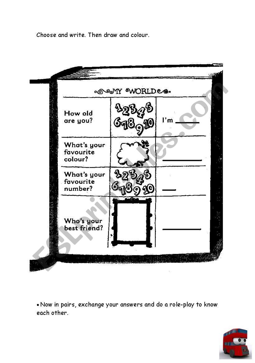 personal information worksheet