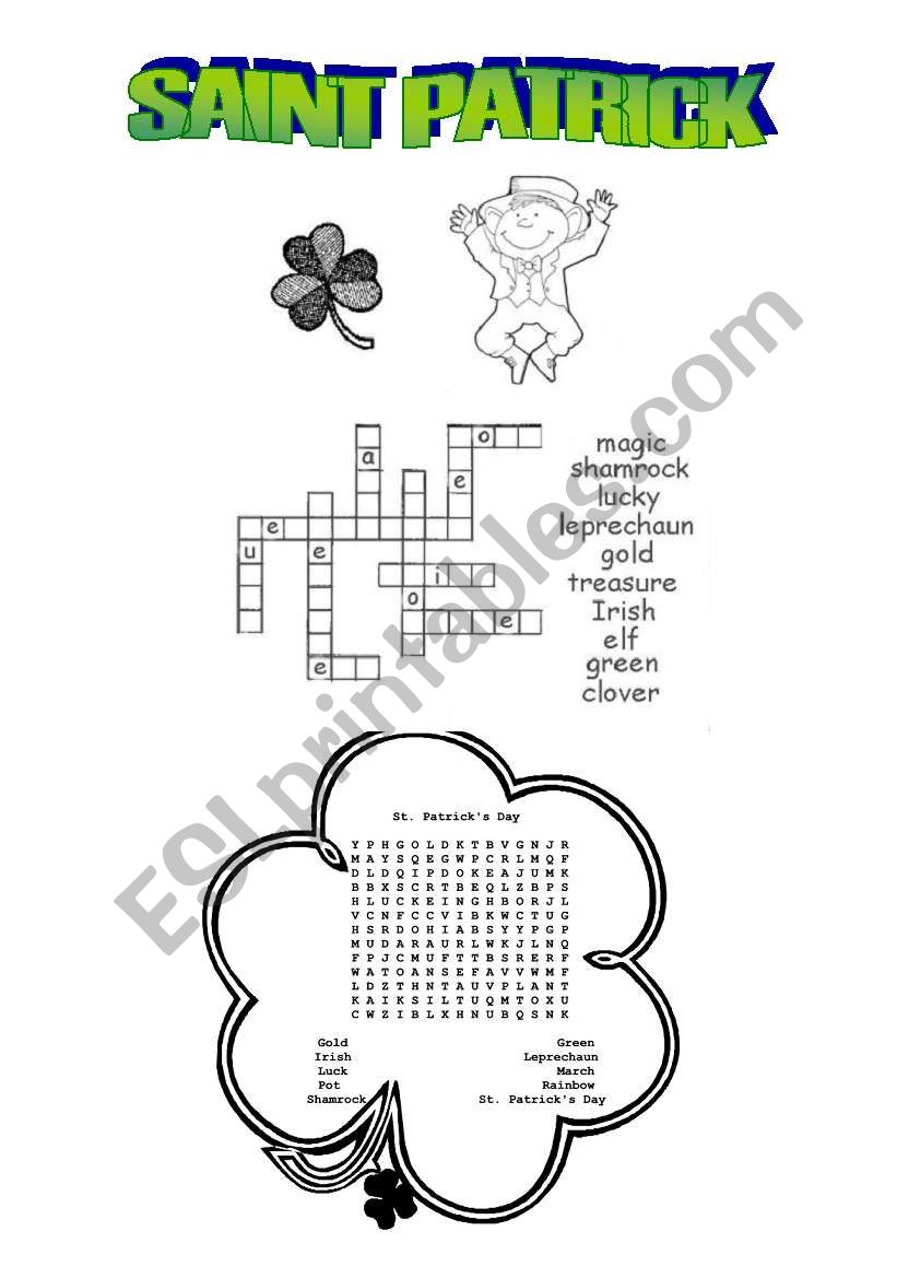 Saint Patrick activities worksheet