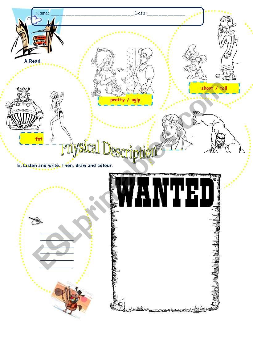 Physical Description worksheet