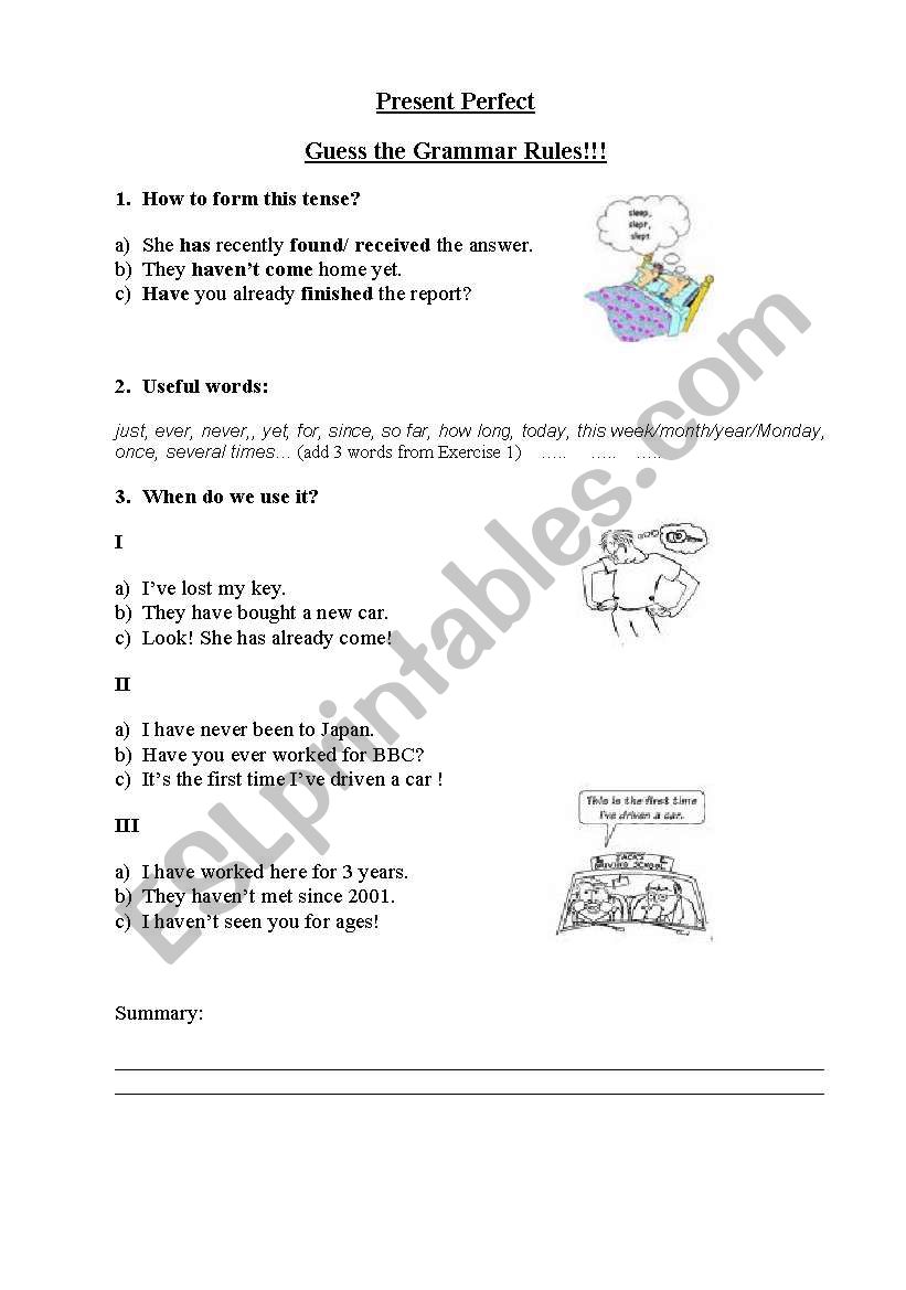 Guess the Present Perfect rules!!!