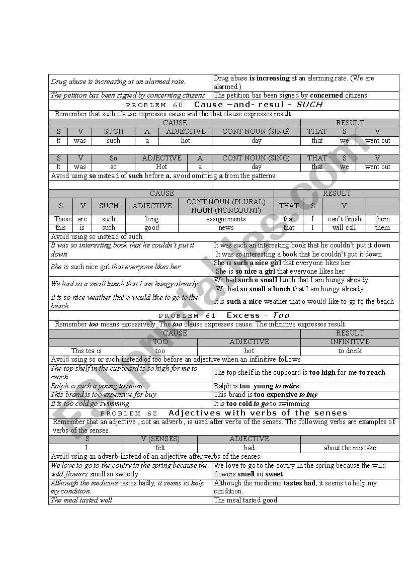 toefl grammar worksheet