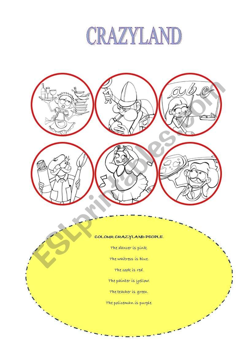 CRAZYLAND- Jobs worksheet