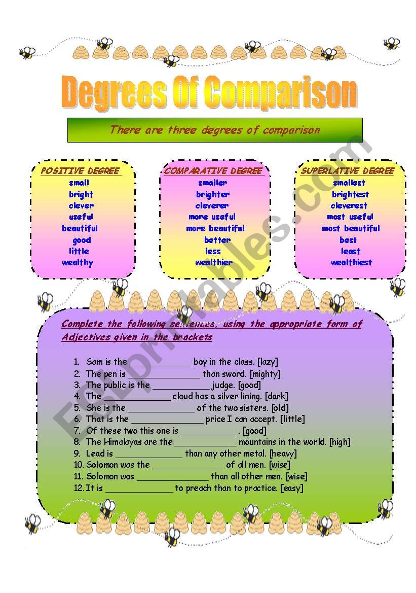 Adjectives - Degrees Of Comparison