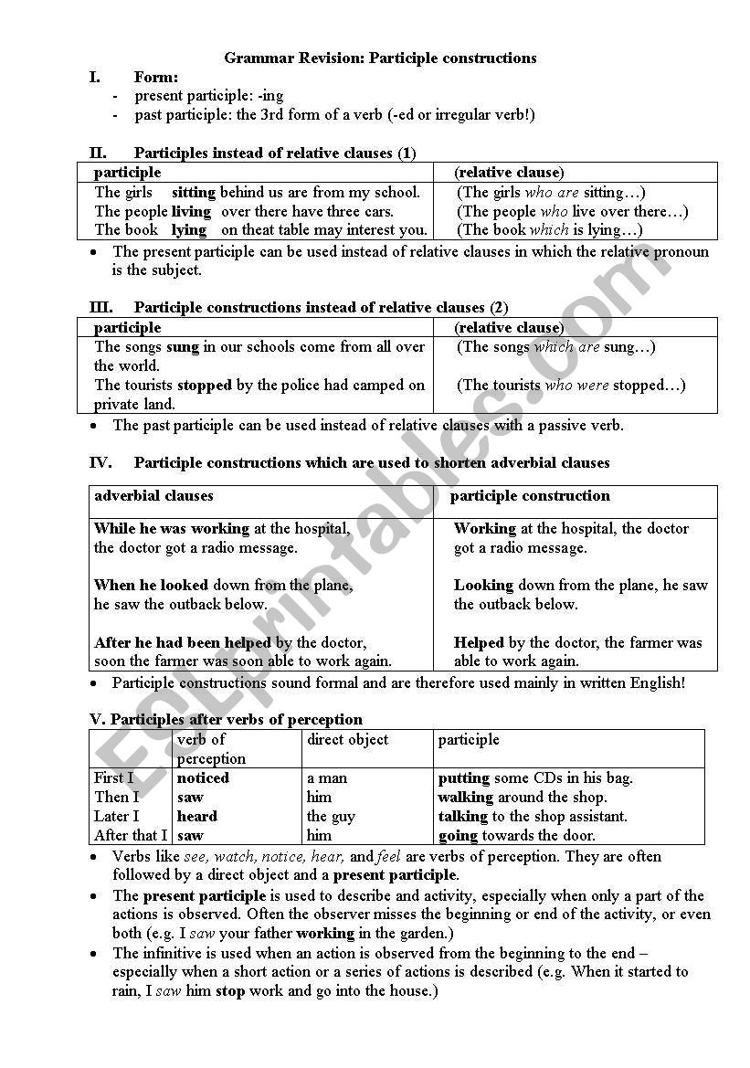 overview_participle constructions