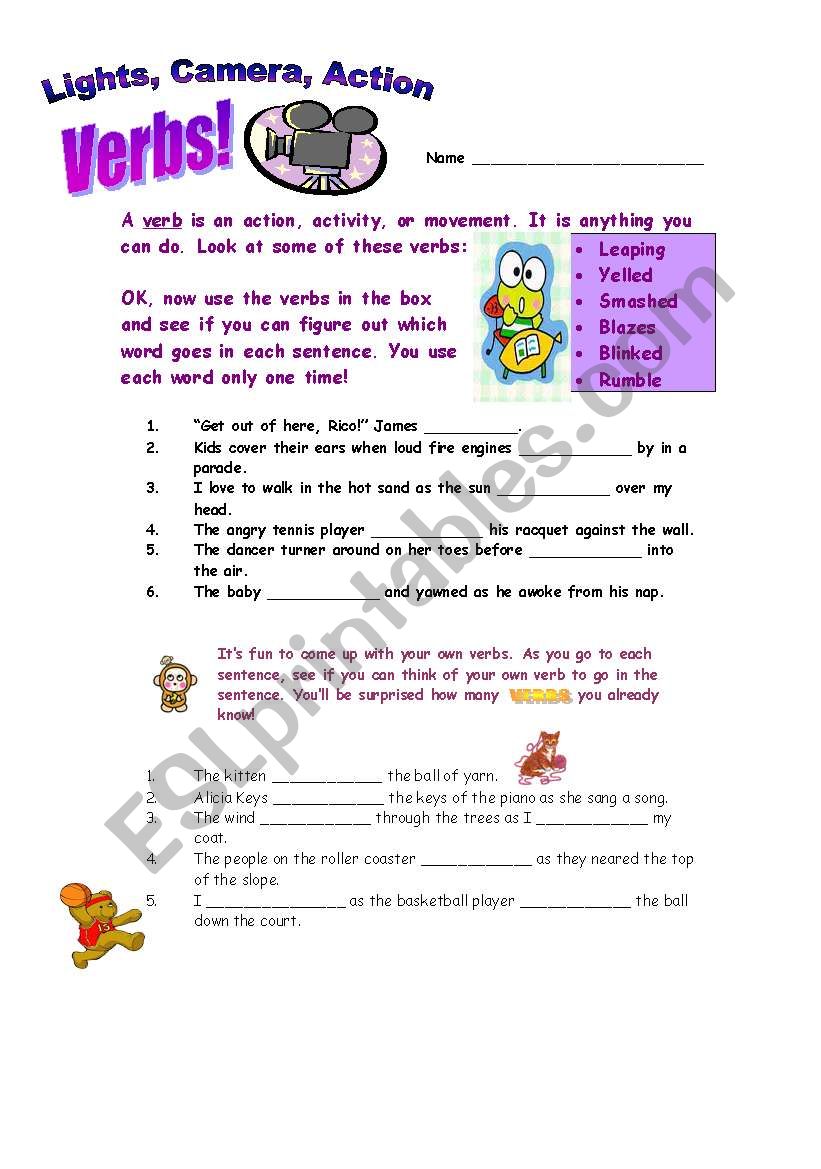 Verbs worksheet