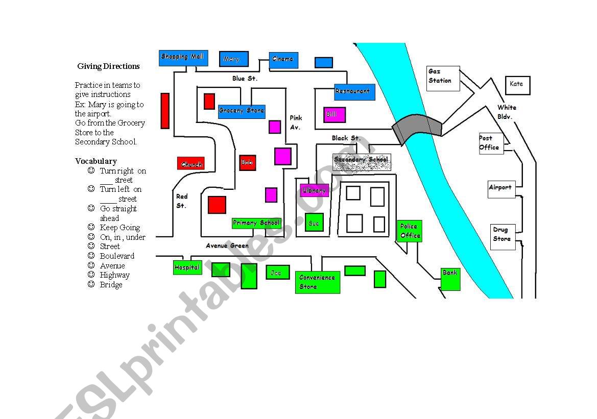 Giving Directions worksheet