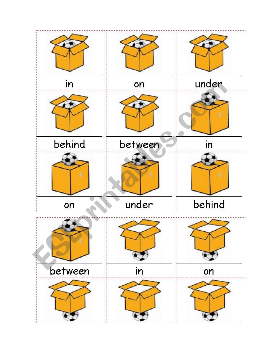 IN ON UNDER, BEHIND, BETWEEN worksheet