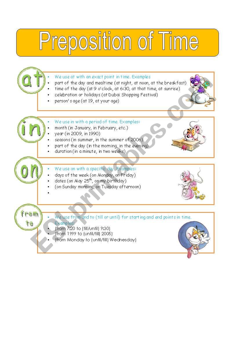 Preposition of Time_Grammar Guid + Exercise