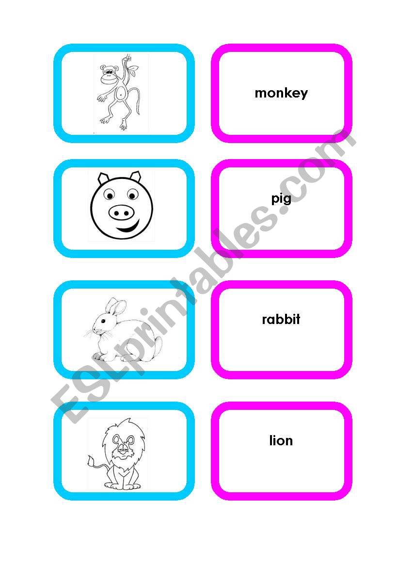 Animal cards (set 2/4) worksheet