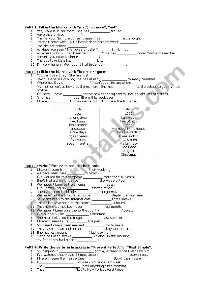 mixed tense worksheet