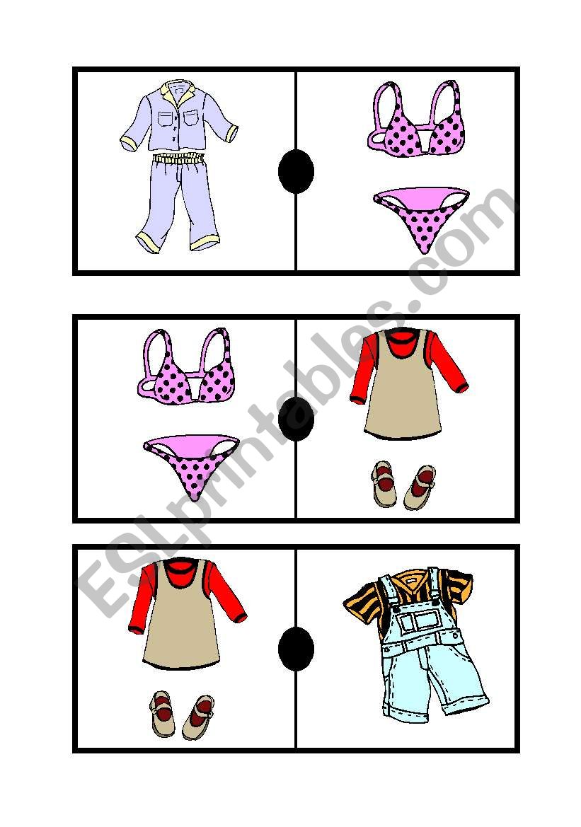 domino clothes worksheet