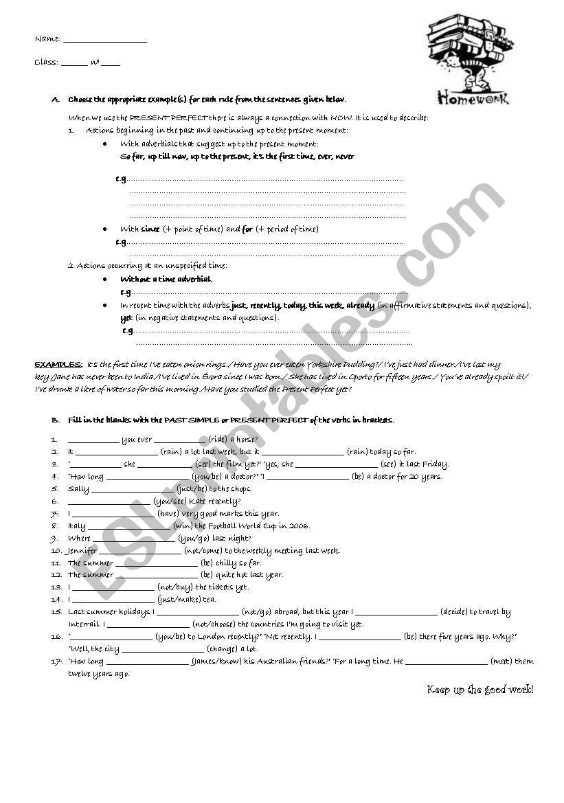 present perfect and simple past
