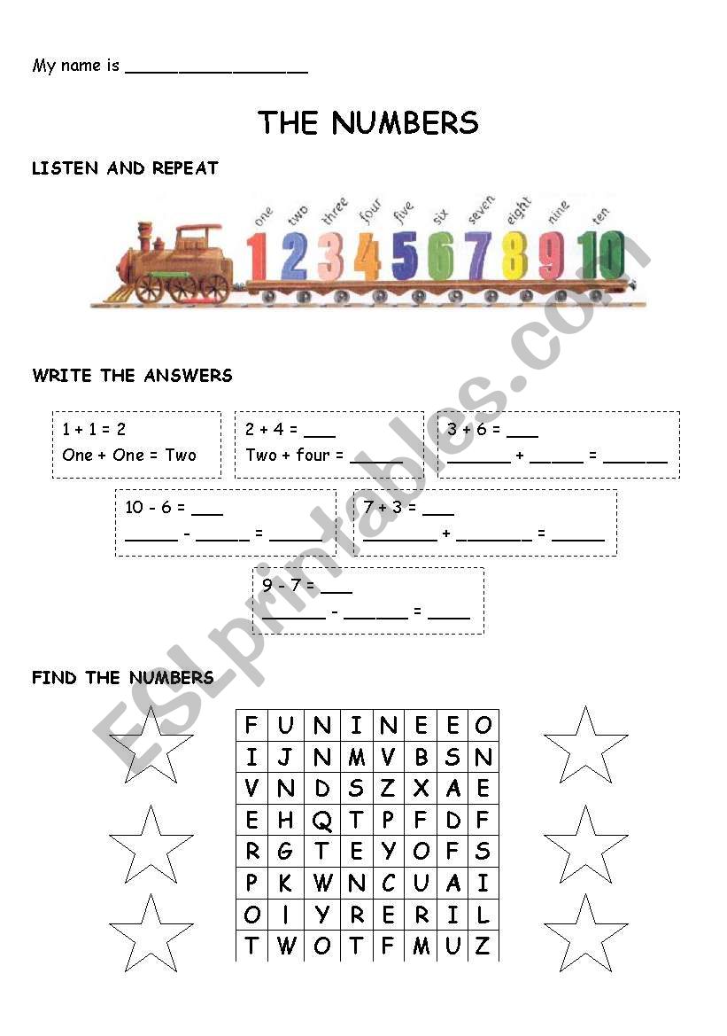 Numbers worksheet