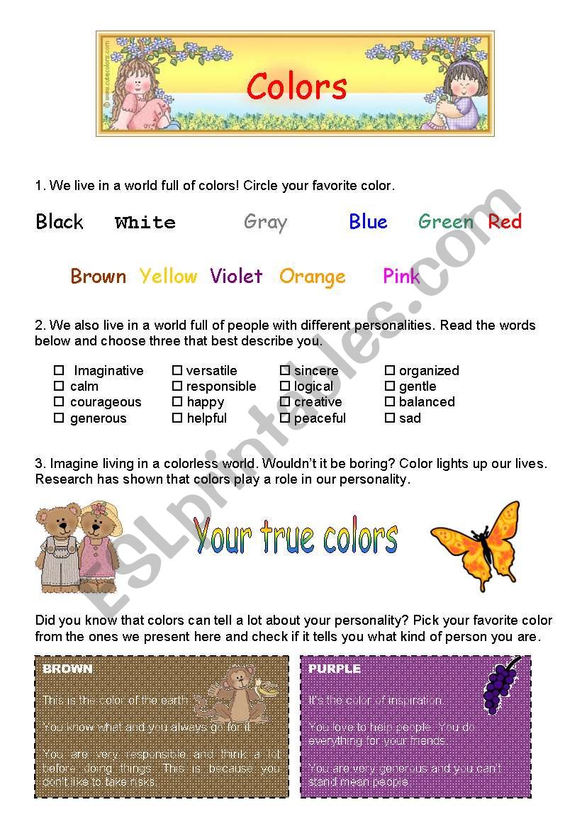 Colors all around worksheet