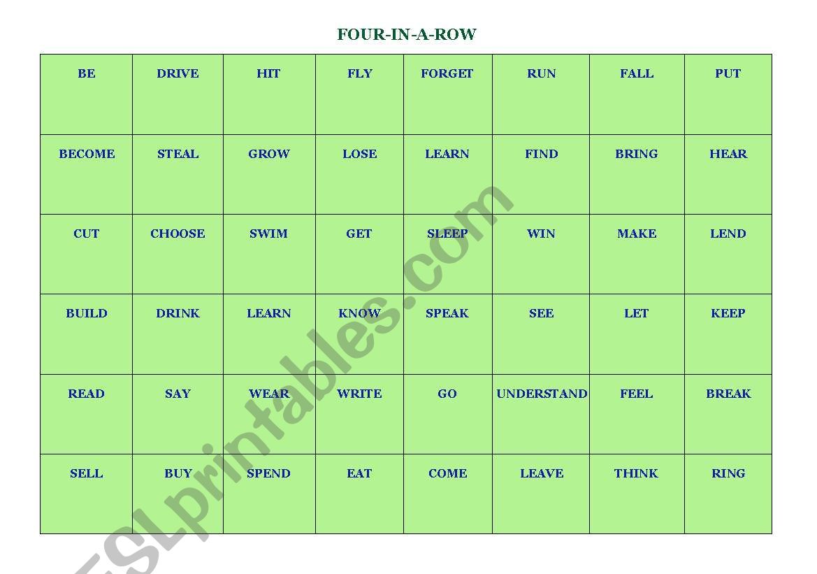 FOUR-IN-A-ROW worksheet