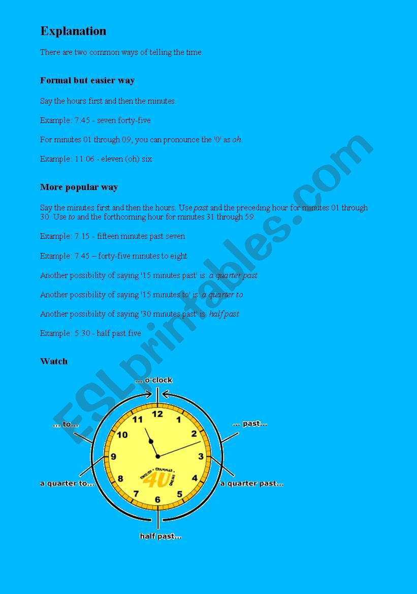 WHAT IS THE TIME worksheet