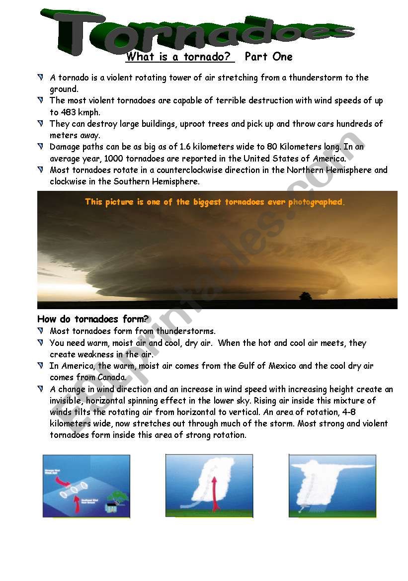 What is a tornado  (Part 1) worksheet