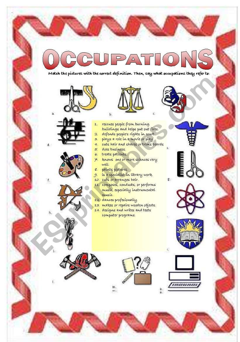Occupations (1/3) worksheet
