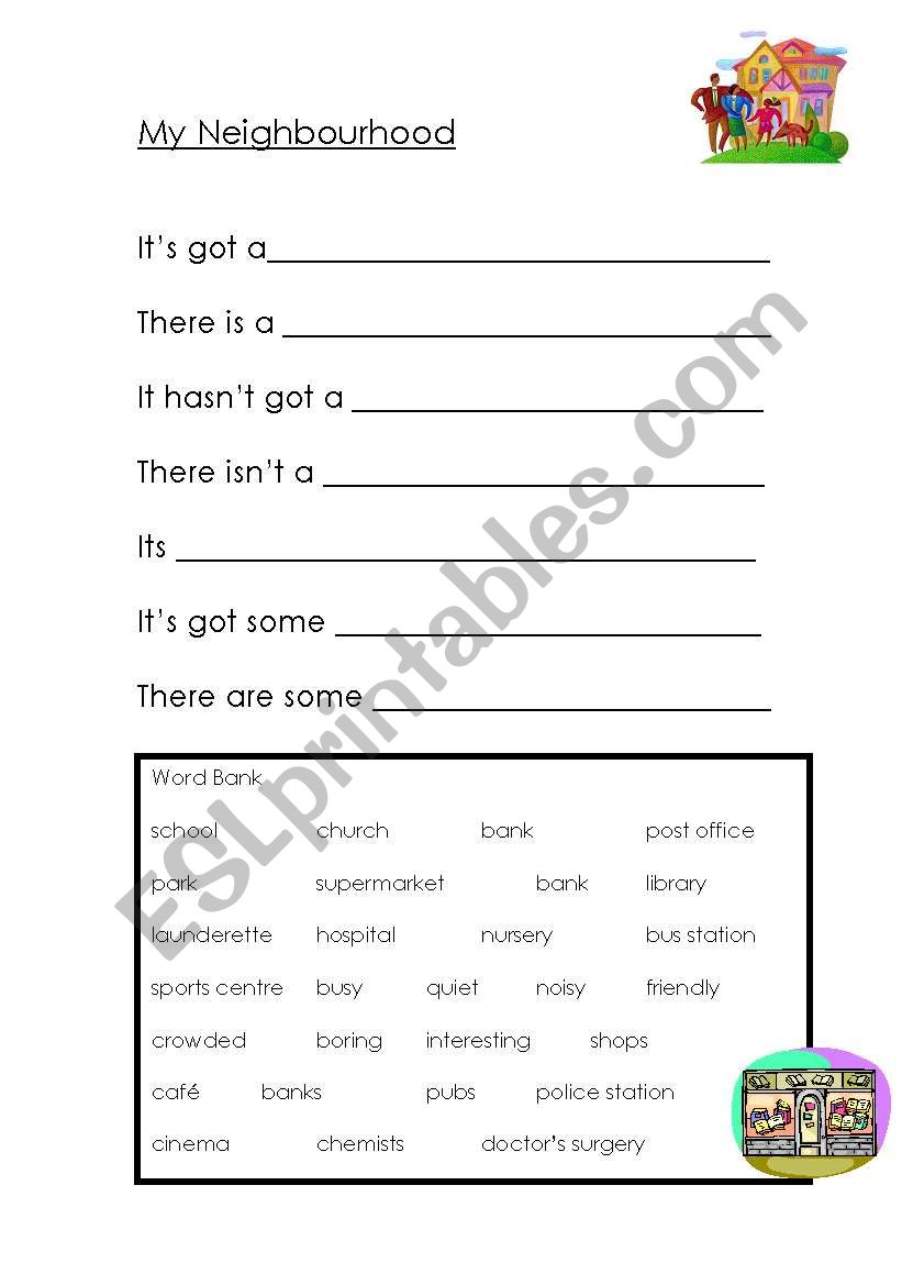 My Neighbourhood worksheet