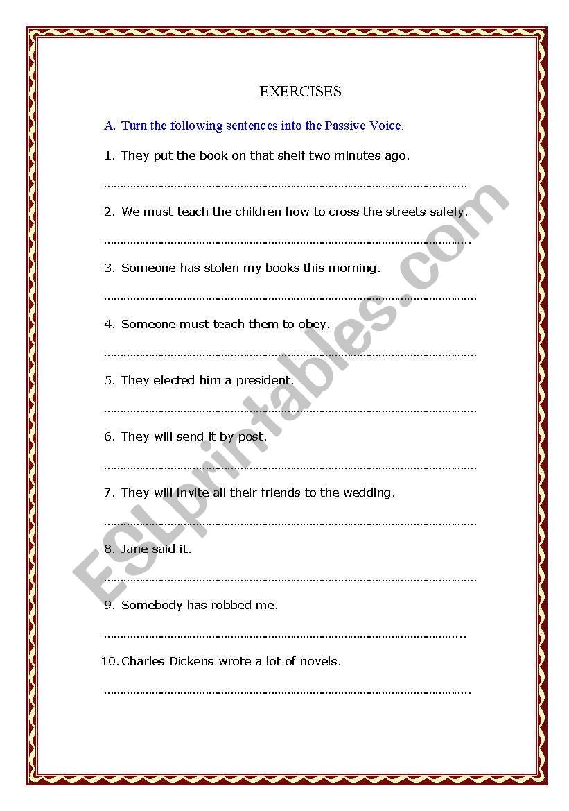 active - passive voice worksheet