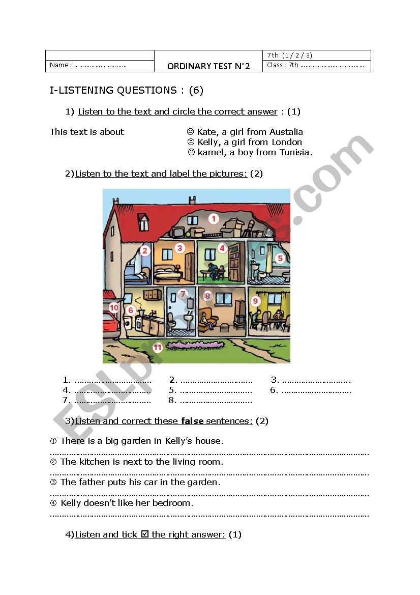 a varied test worksheet