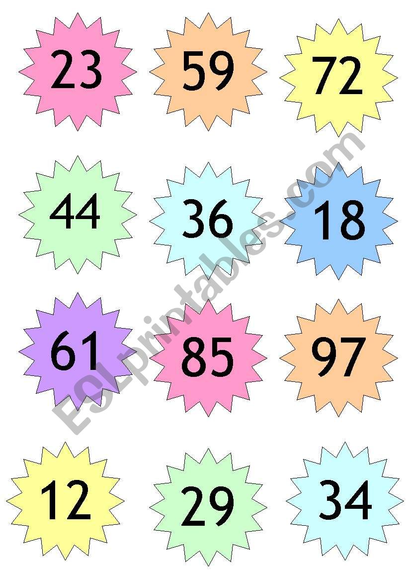 Number Stars worksheet