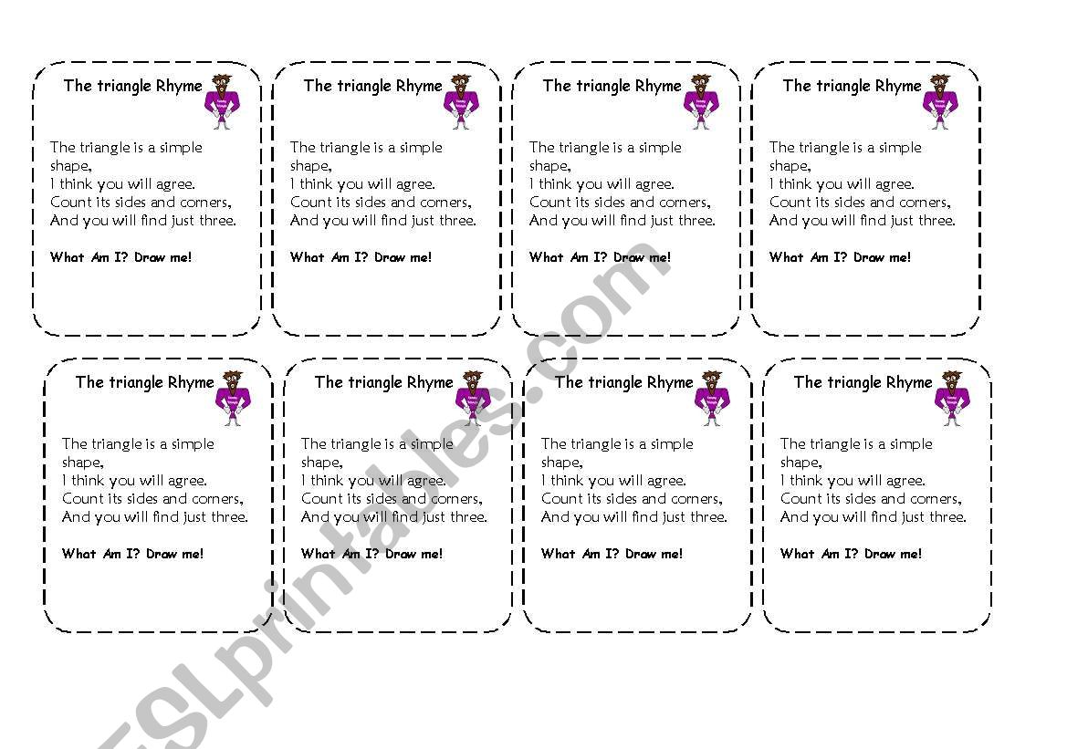 Triangle rhyme worksheet