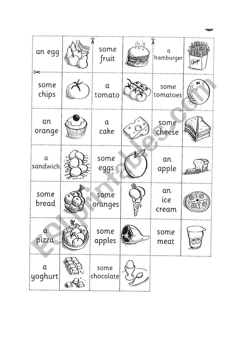 food and drink worksheet