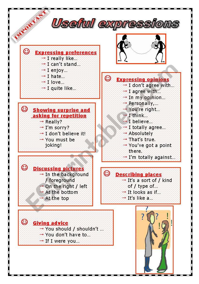 Useful Expressions for oral situations