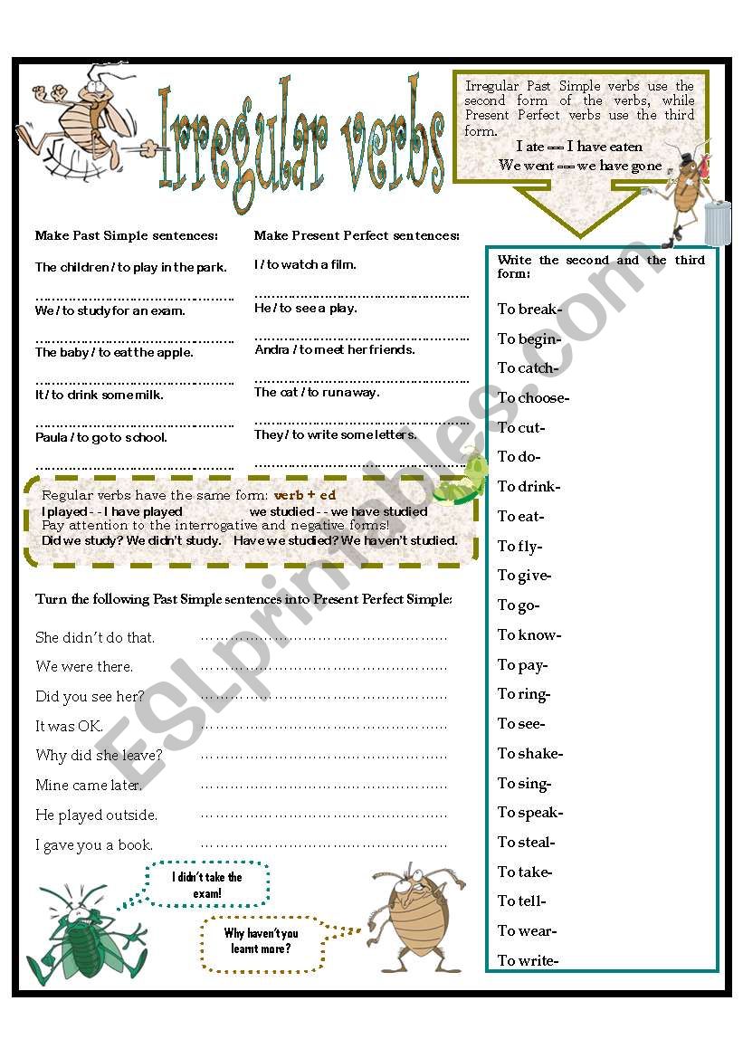 IRREGULAR VERBS worksheet