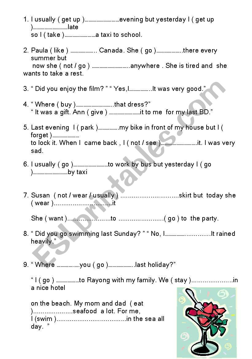 Tense worksheet