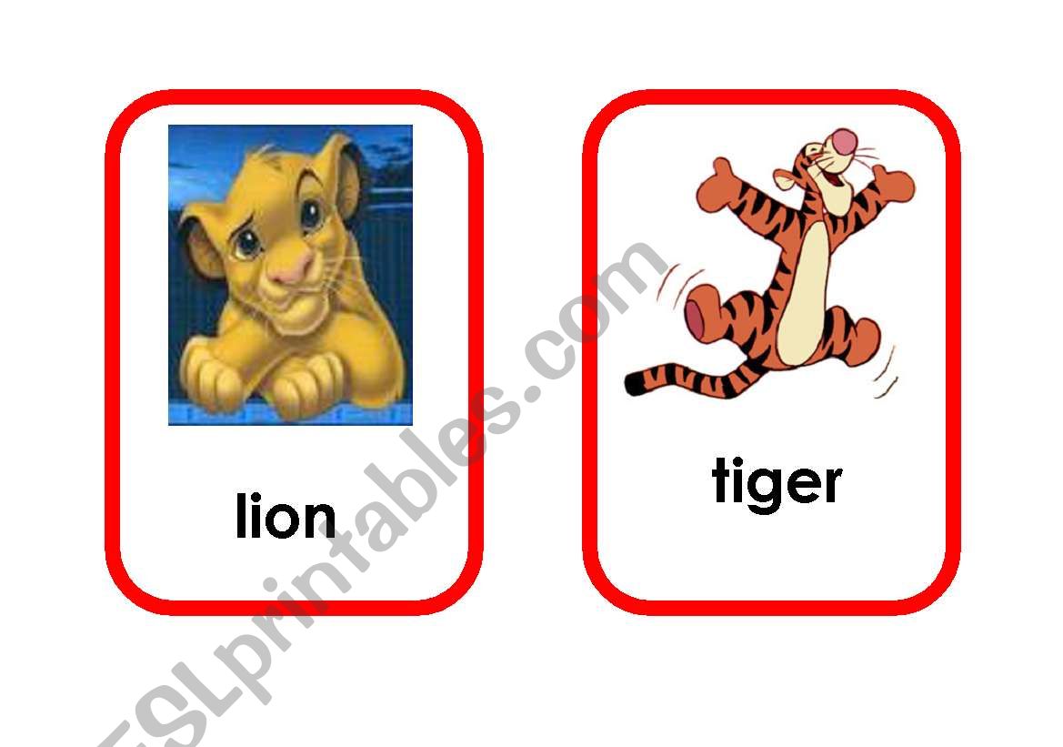 Cartoon animal flashcards (1/5)